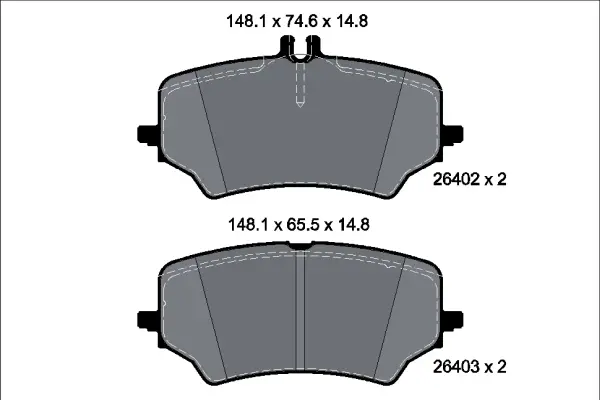 Колодки гальмівні (задні) MB EQE (V295/X294) 22-/EQS (V297/X296) 21- (ZF) TEXTAR 2640201 (фото 1)