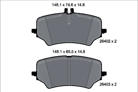 Колодки гальмівні (задні) MB EQE (V295/X294) 22-/EQS (V297/X296) 21- (ZF) TEXTAR 2640201