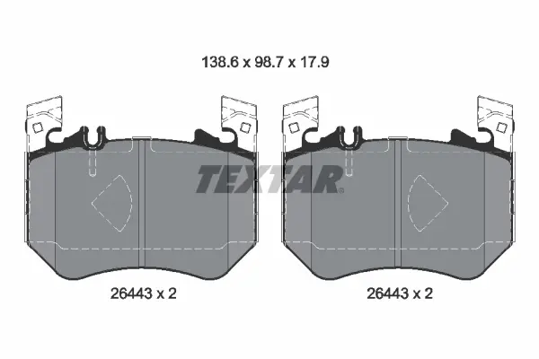 Колодки гальмівні (передні) MB S-class (W223) 20- (Brembo) TEXTAR 2644301 (фото 1)