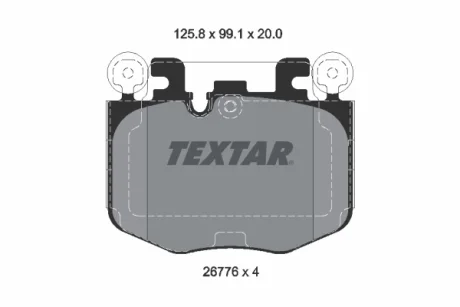Колодки гальмівні (передні) BMW X3 (G01) 21-/X5 (G05)/X6 (G06) 18-/3 (G20/G80) 22- TEXTAR 2677601
