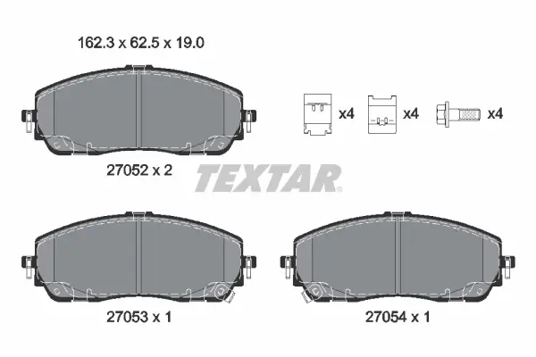 Колодки гальмівні (передні) Toyota CH-R 23- TEXTAR 2705201 (фото 1)