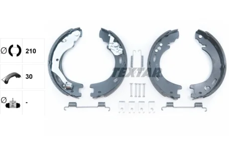 Колодки гальмівні (задні) Land Rover Discovery/Range Rover 04-18 (барабанні) (210x30) TEXTAR 91070900