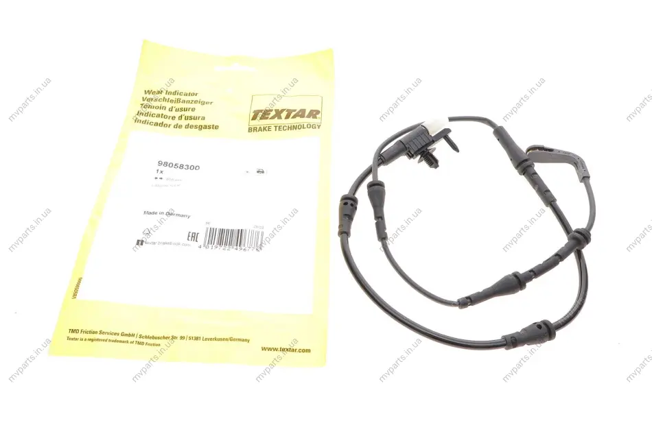 Датчик зносу гальмівних колодок (задніх) Land Rover Discovery Sport 1.5H-2.2D 14- (L=855mm) TEXTAR 98058300 (фото 1)
