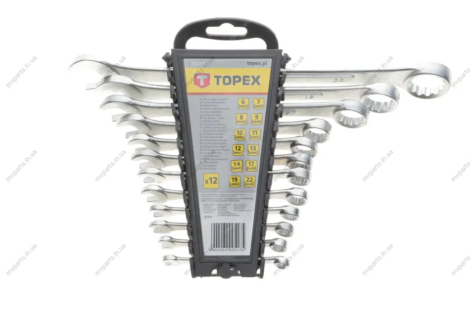 Набір ключів ріжково-накидних 6-22 мм 12 од. TOPEX Topex 35D375 (фото 1)
