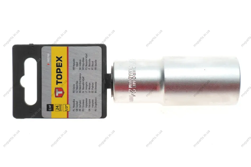 Головка торцева 1/2" 24 мм Long 76 мм TOPEX Topex 38D760 (фото 1)
