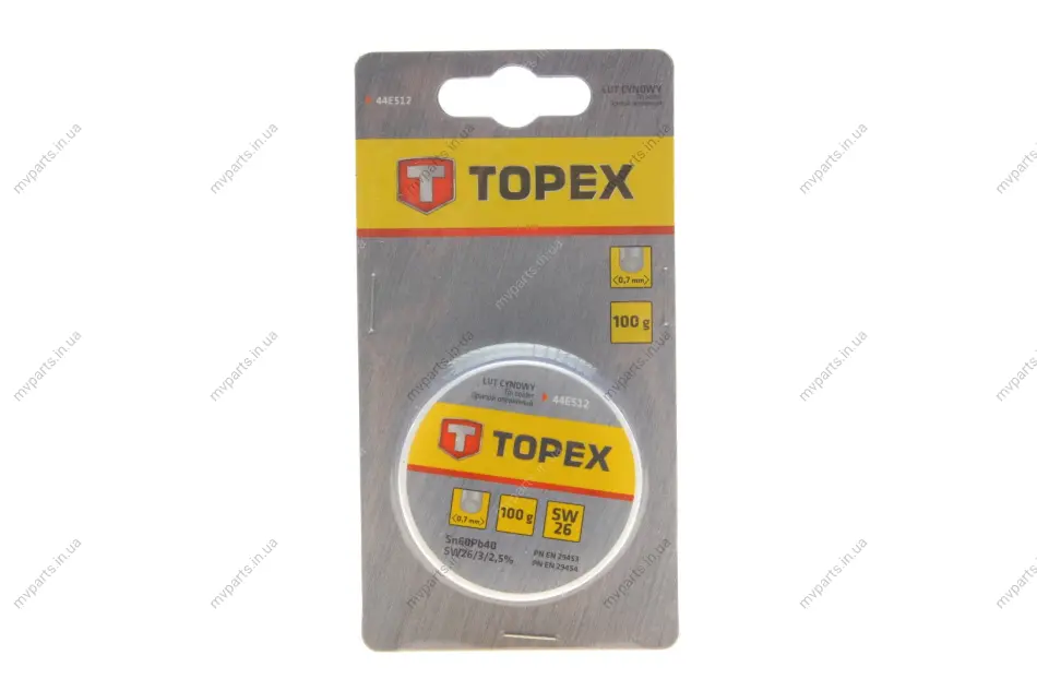 Припій олов\'яний (d=0.7mm) (100g) TOPEX Topex 44E512 (фото 1)