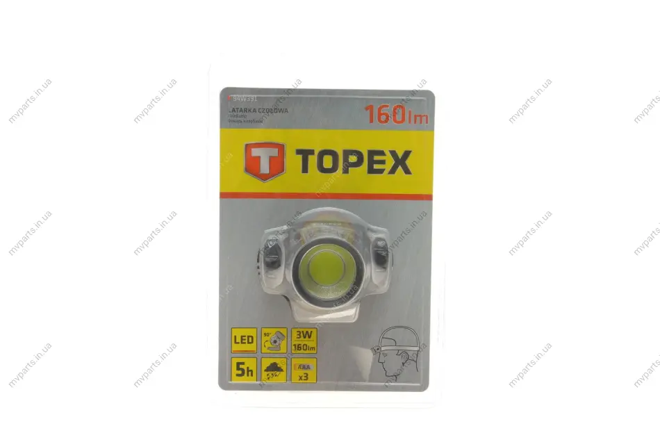 Ліхтар налобний (LED COB 160Lm) TOPEX Topex 94W391 (фото 1)
