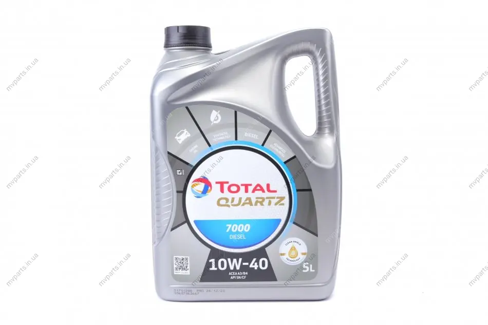 Олива 10W40 Quartz 7000 Diesel (5L) (MB229.1/VW505.00) (201524) TOTAL 214108 (фото 1)