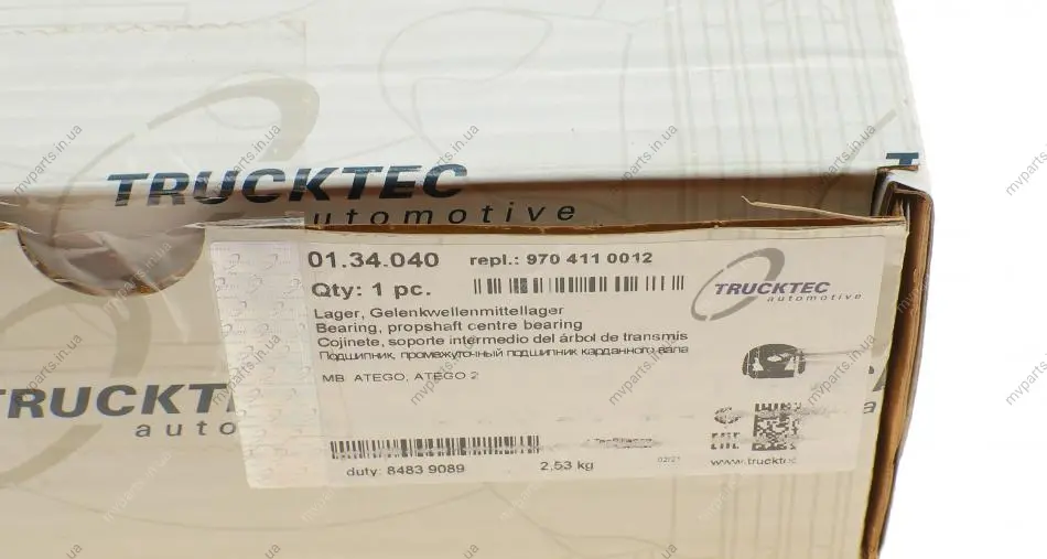 Підшипник підвісний DB Vario 4.3TDI (d=45mm) AUTOMOTIVE 01.34.040 TRUCKTEC 01-34-040 (фото 1)