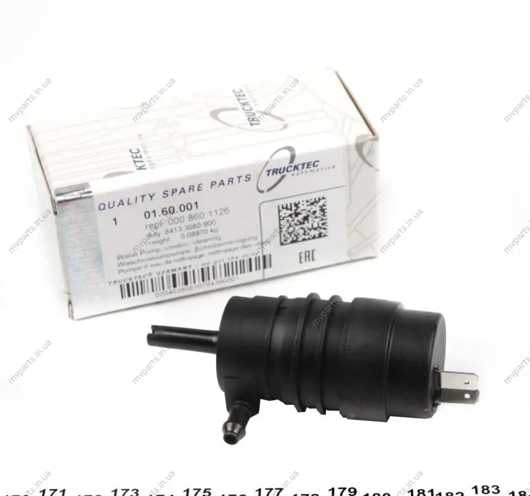 Насос омивача скла (моно) MB Sprinter/VW LT 96- (24V) AUTOMOTIVE 01.60.001 TRUCKTEC 01-60-001 (фото 1)