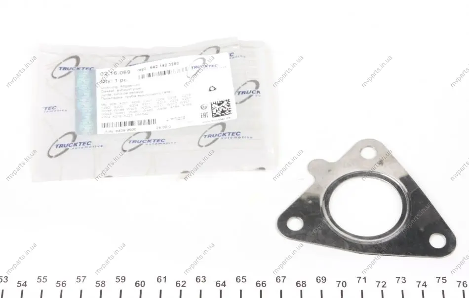 Прокладка турбіни MB Sprinter/Vito 3.0CDI OM642 (R) (к випускному колектору) AUTOMOTIVE 02.16.069 TRUCKTEC 02-16-069 (фото 1)