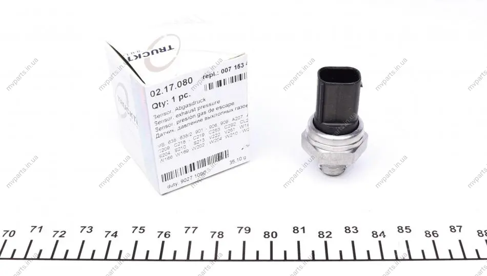 Датчик тиску вихлопних газів MB C-class (W204) 07-14 AUTOMOTIVE 02.17.080 TRUCKTEC 02-17-080 (фото 1)