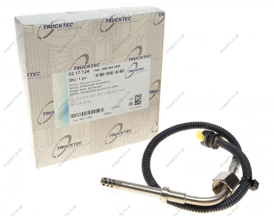 Датчик температури ВГ (перед сажевим фільтром) MB A-class (W169)/E-class (W212) 04-15 AUTOMOTIVE 02.17.124 TRUCKTEC 02-17-124 (фото 1)