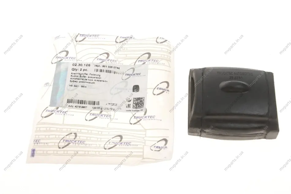 Подушка міжресорна MB Sprinter 901-904 95-06 AUTOMOTIVE 02.30.188 TRUCKTEC 02-30-188 (фото 1)