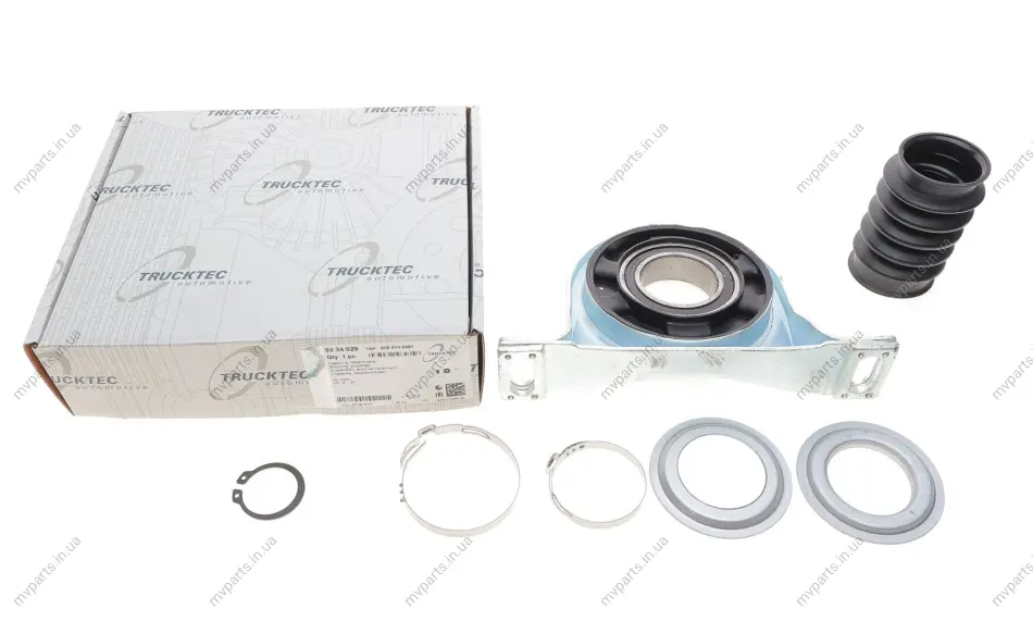 Підшипник підвісний MB Sprinter/VW Crafter 06- (d=47mm) (пильник + хомути) AUTOMOTIVE 02.34.029 TRUCKTEC 02-34-029 (фото 1)