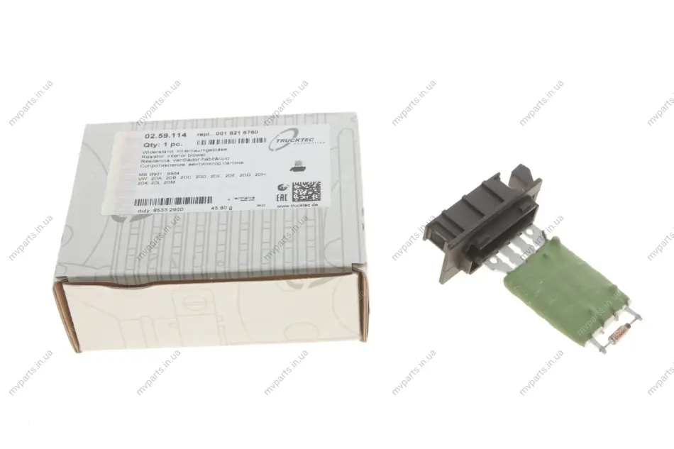 Реостат пічки MB Sprinter CDI/VW LT 96-06/VW Caddy 03- (4 контакта) AUTOMOTIVE 02.59.114 TRUCKTEC 02-59-114 (фото 1)
