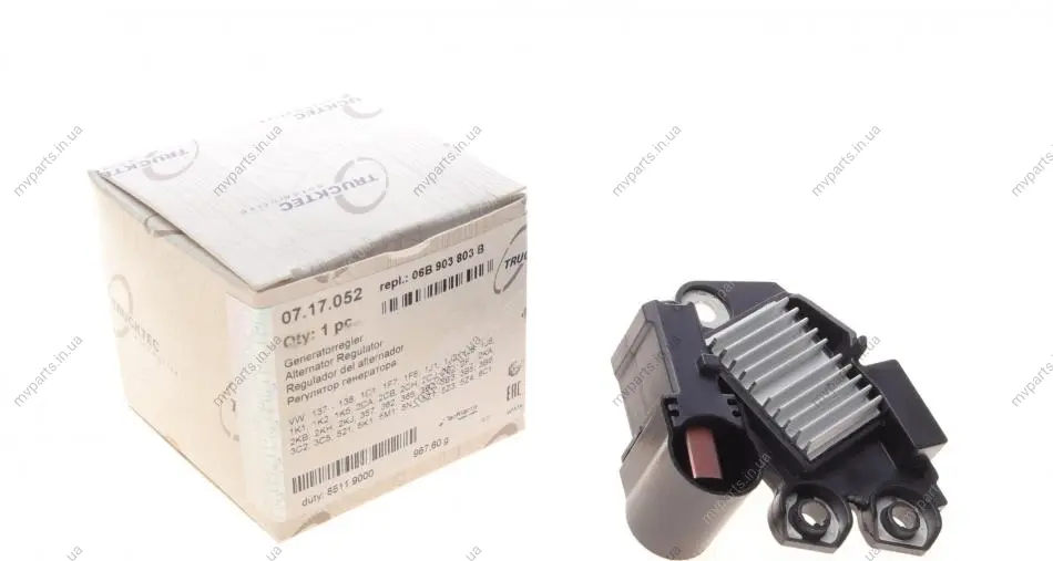 Реле генератора (12V) VW Caddy/Golf/Passat/Audi A4 94-15 AUTOMOTIVE 07.17.052 TRUCKTEC 07-17-052 (фото 1)