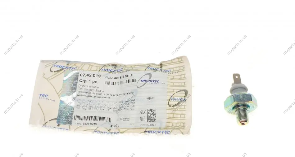 Датчик тиску оливи VW T4 1.9D/2.5TDi -03 (0.9 bar) (білий) AUTOMOTIVE 07.42.019 TRUCKTEC 07-42-019 (фото 1)