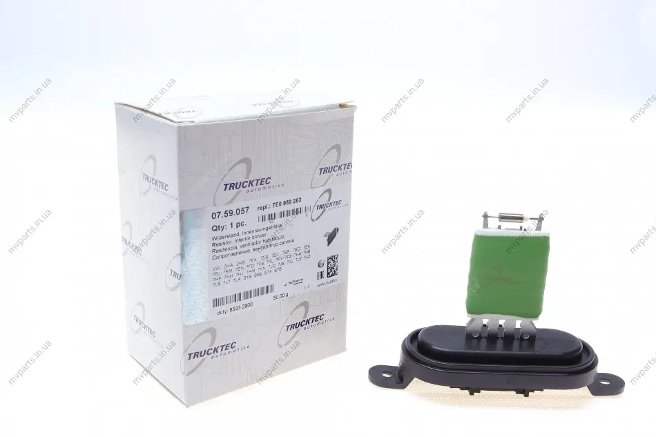 Реостат пічки VW T5 1.9/2.5TDI 03- AUTOMOTIVE 07.59.057 TRUCKTEC 07-59-057 (фото 1)