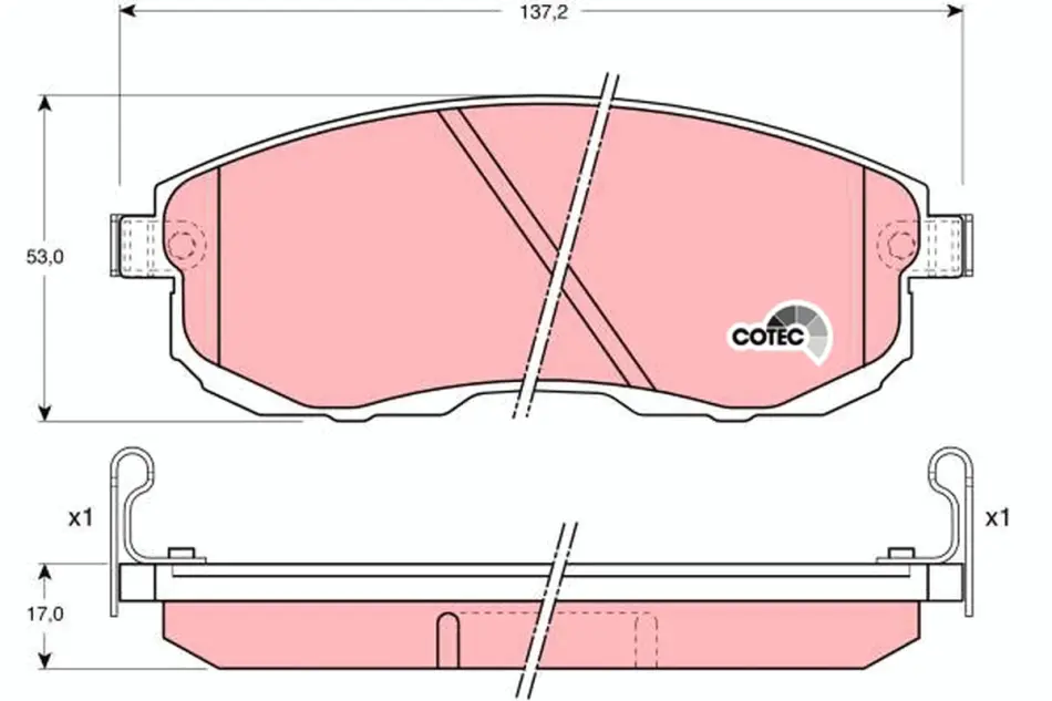 Колодка гальм. диск. NISSAN TEANA передн. (вир-во) TRW GDB1003 (фото 1)