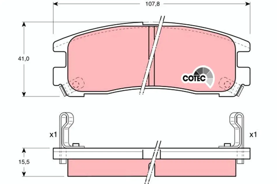 Колодка гальм. диск. MITSUBISHI GALANT задн. (вир-во) TRW GDB1023 (фото 1)