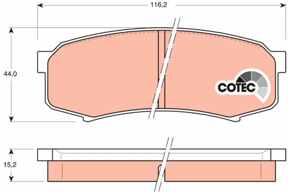 Колодка гальм. диск. TOYOTA LAND CRUISER задн. (вир-во) TRW GDB1182 (фото 1)