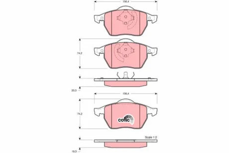 Колодка гальм. диск. AUDI A3, SEAT IBIZA III, SKODA, VW передн. (вир-во) TRW GDB1275