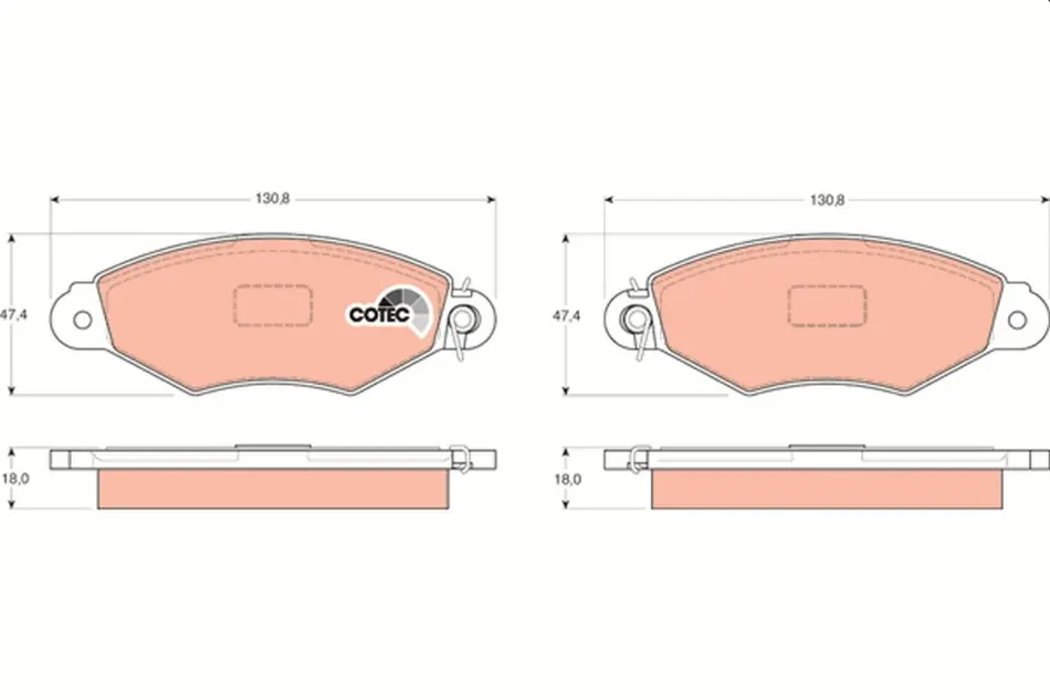 Колодка гальм. диск. CITROEN XSARA, RENAULT KANGOO (KC0/1_) передн. (вир-во) TRW GDB1321 (фото 1)