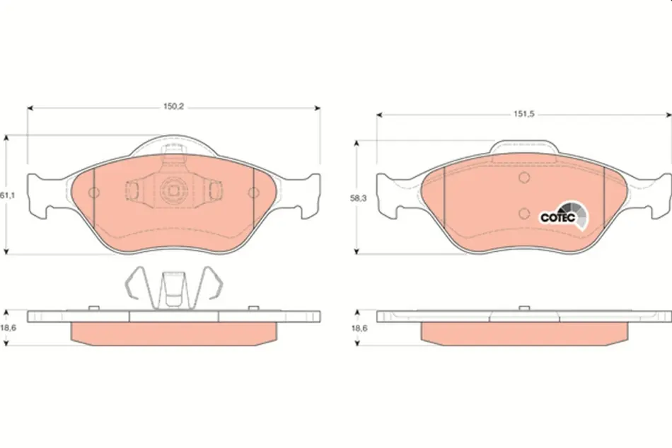 Колодка гальм. диск. FORD FIESTA, FUSION, MAZDA 2 передн. (вир-во) TRW GDB1419 (фото 1)