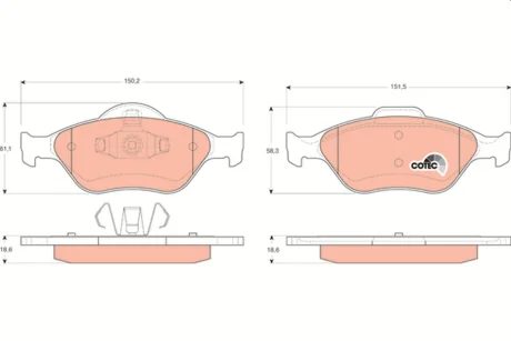 Колодка гальм. диск. FORD FIESTA, FUSION, MAZDA 2 передн. (вир-во) TRW GDB1419