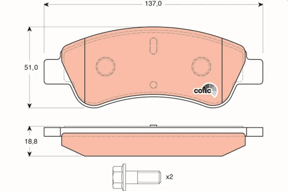 Колодка гальм. диск. CITROEN C3, C4, DS3 PEUGEOT 206, 207 передн. (вир-во) TRW GDB1463 (фото 1)
