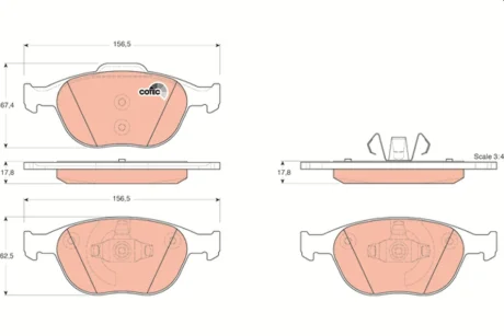Колодка гальм. диск. FORD FOCUS (DAW, DBW, DNW), TRANSIT передн. (вир-во) TRW GDB1532