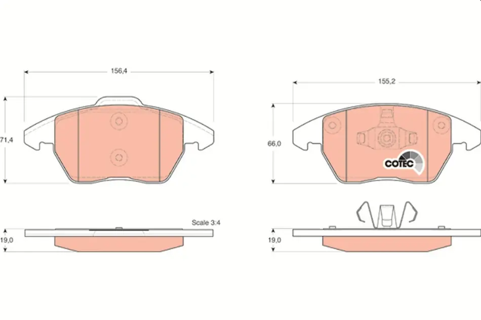 Колодка гальм. диск. CITROEN C4 передн. (вир-во) TRW GDB1605 (фото 1)