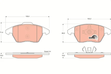 Колодка гальм. диск. CITROEN C4 передн. (вир-во) TRW GDB1605