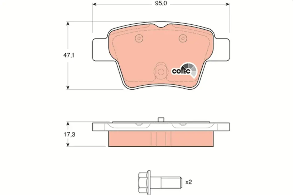 Колодка гальм. диск. CITROEN C4, PEUGEOT 307 задн. (вир-во) TRW GDB1620 (фото 1)