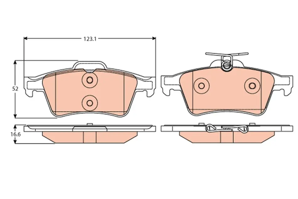 Колодка гальм. диск. FORD FOCUS MAZDA 3,5 OPEL VECTRA C, RENAULT LAGUNA задн. (вир-во) TRW GDB2086 (фото 1)