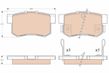 Колодка гальм. диск. HONDA ACCORD, CIVIC задн. (вир-во) TRW GDB3175
