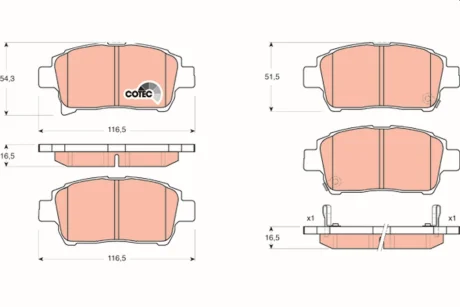 Колодка гальм. диск. TOYOTA COROLLA передн. (вир-во) TRW GDB3317