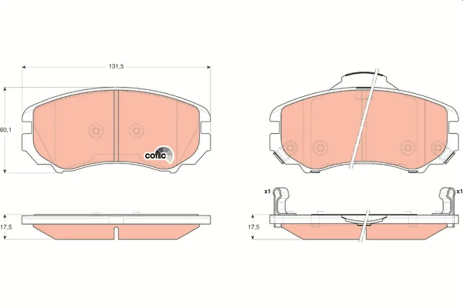 Колодка гальм. диск. HYUNDAI SONATA, TUCSON, KIA SOUL передн. (вир-во) TRW GDB3352 (фото 1)