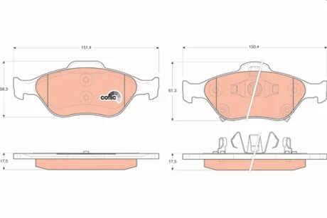 Колодка гальм. диск. TOYOTA YARIS передн. (вир-во) TRW GDB3457
