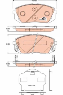 Колодка гальм. диск. HYUNDAI ix35 передн. (вир-во) TRW GDB3461