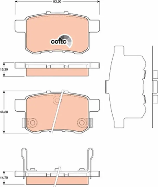 Колодка гальм. диск. HONDA ACCORD задн. (вир-во) TRW GDB3482 (фото 1)