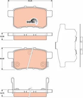 Колодка гальм. диск. HONDA ACCORD задн. (вир-во) TRW GDB3482