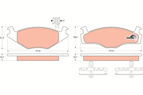 Колодка гальм. диск. SEAT CORDOBA (6K2/C2), IBIZA II (6K1), VW CADDY I передн. (вир-во) TRW GDB454