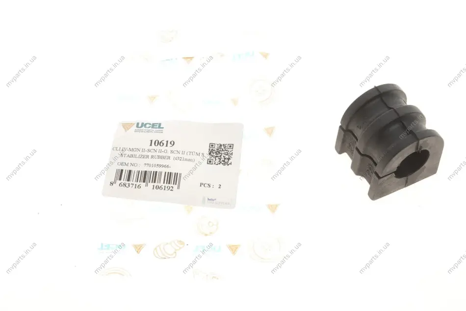 Втулка стабілізатора (переднього) Renault Clio III/Grand Scenic 1.2-2.0 03- (d=21mm) UCEL UC-EL 10619 (фото 1)