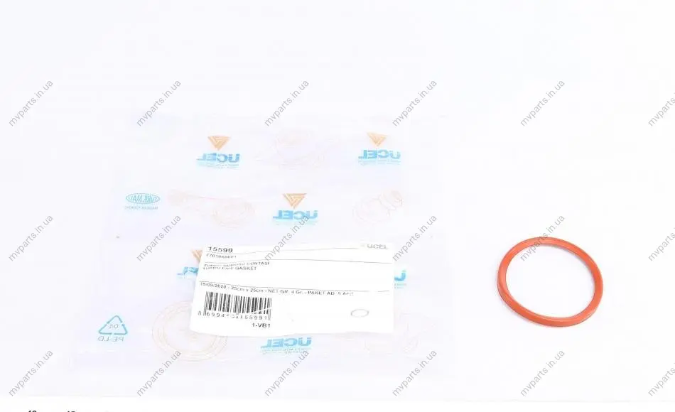 Прокладка патрубка інтеркулера ущільнююча Renault Megane III/IV 1.5dCi 08- (L/нижн.) UCEL UC-EL 15599 (фото 1)