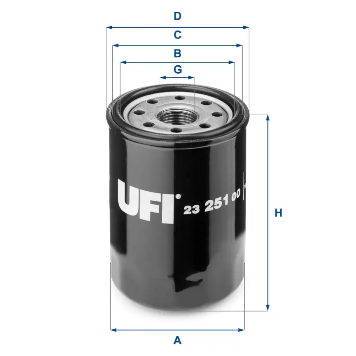 Фільтр оливний TOYOTA COROLLA, RAV4, AVENSIS 00- (вир-во) UFI 23-251-00 (фото 1)