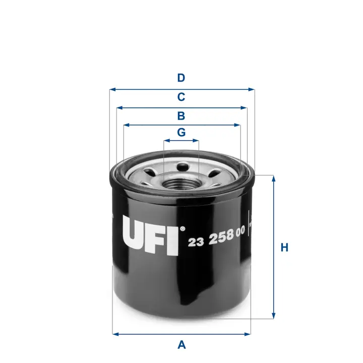 Фільтр оливний NISSAN PRIMERA, QASHQAI, MAZDA 323 (вир-во) UFI 23-258-00 (фото 1)