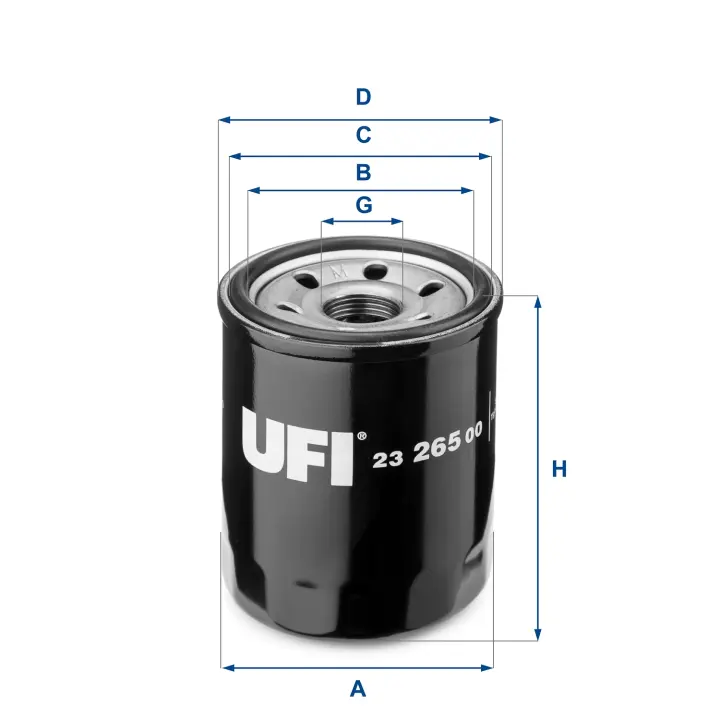 Фільтр оливний HONDA ACCORD 03-, MAZDA 626, MITSUBISHI COLT (вир-во) UFI 23-265-00 (фото 1)