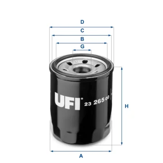 Фільтр оливний HONDA ACCORD 03-, MAZDA 626, MITSUBISHI COLT (вир-во) UFI 23-265-00